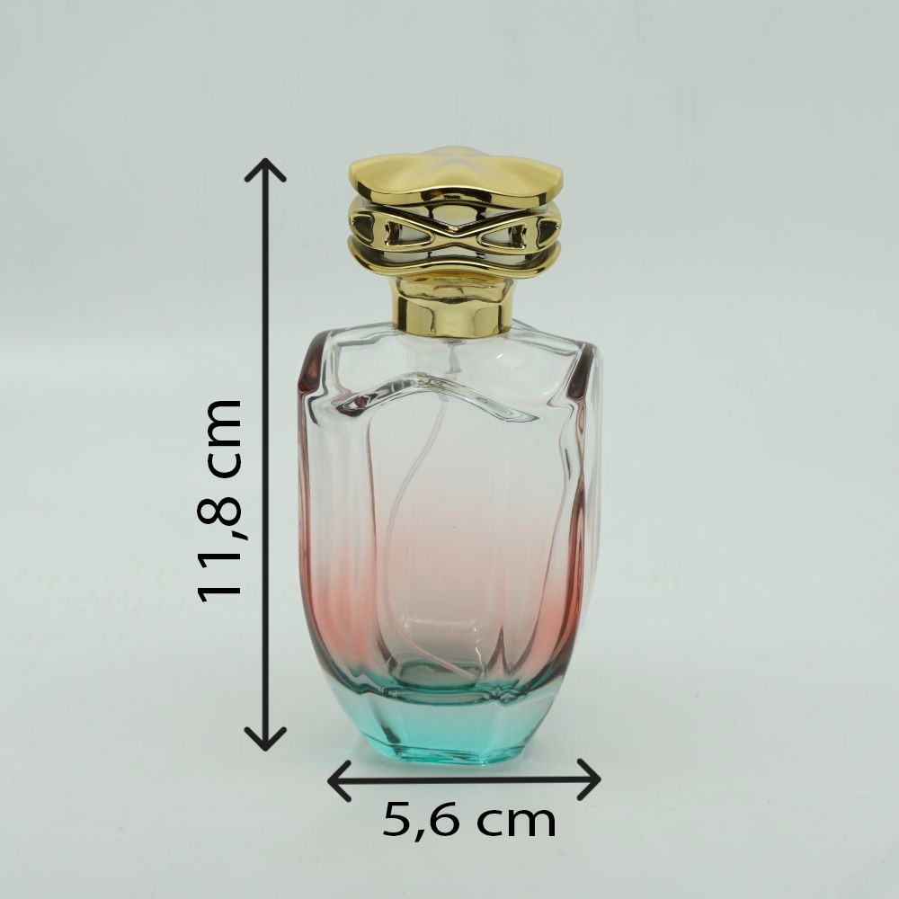 100 ML GÜL DESENLİ ÇİFT RENKLİ PARFÜM ŞİŞE